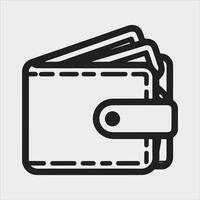 Simple Wallet Purse Silhouette Icon on White Background vector