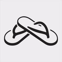 Sleek Slippers Outline Icon High-Quality Silhouette vector