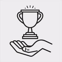 Winning Award Silhouette Icon for Minimalist Design Projects vector
