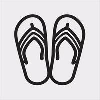 Get the Best Slippers Outline Silhouette Icon on White Background vector