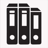 Black and White Silhouette of Box File Documents vector