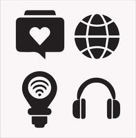 Set of Media Icons for Innovative Design Projects vector