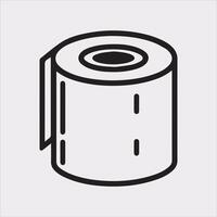 Toilet Paper Line Icon Silhouette on White Background vector