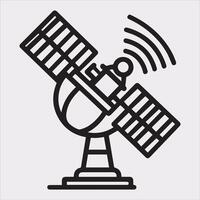 Satellite Line Icon Silhouette Illustration on White Background vector