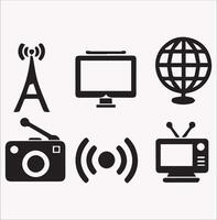 High-Quality Media Icons Silhouette for Designers vector