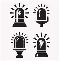 Flashlight and Alarm Light Illustration on White Background vector