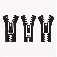 Unique Zipper Icon Silhouette for Minimalist Design Projects vector