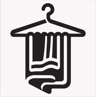 High Quality Hanging Towel Icon on Plain White Background vector