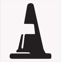 Simple and Clean Road Cone Icon Silhouette - White Background vector