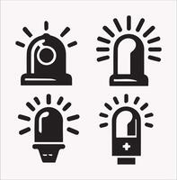 Flashlight Warning Alarm Light Silhouette on White Background vector