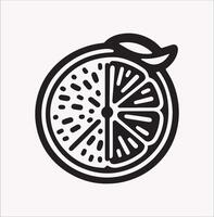 Clean Silhouette of Half an Orange on White Background vector