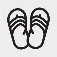 Download Simple Slippers Silhouette Outline Icon on White Background vector