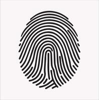 Modern Biometric Fingerprint Silhouette for Tech Designs vector