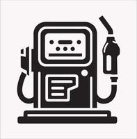 Outline Silhouette of Station Gas Pump Icon vector