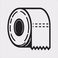Simple Toilet Paper Line Icon Silhouette on White Background vector