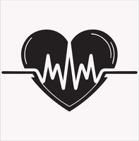 Cardiogram Heart Silhouette Design on White Background vector