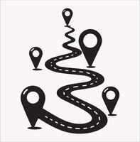 Simple Silhouette of Path with Location vector