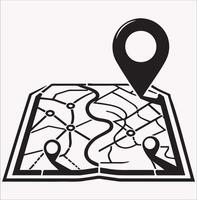 High Quality Path with Location Silhouette vector