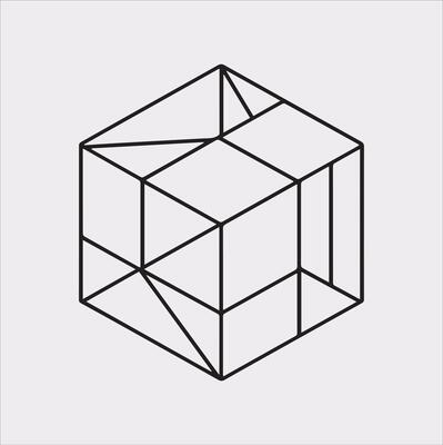 Simple and Clean Isometric Cube Silhouette Icon on White Background