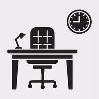 Workplace Table Silhouette Icon for Simple Job Design vector