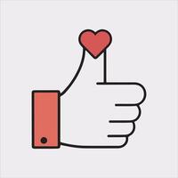 One Like Counter Icon Silhouette on White Background vector
