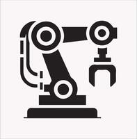 Clean Robotic Arm Silhouette on Plain Background vector