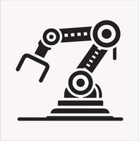 Minimalist Design of Robotic Arm Silhouette vector