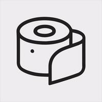 Toilet Paper Line Icon Silhouette Illustration on White Background vector