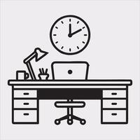 Job and Office Table Icon Silhouette for Minimalist Use vector
