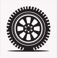 Simple Car Tire Icon Silhouette on White Background vector