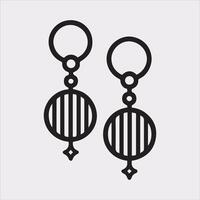Modern Earring Icon Silhouette on White Background vector