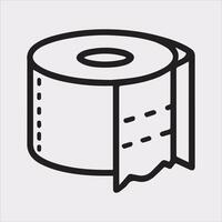 High Quality Toilet Paper Line Icon Silhouette vector