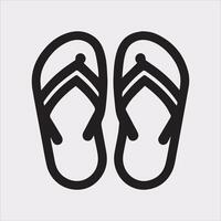 High-Resolution Slippers Outline Silhouette Icon on White Background vector