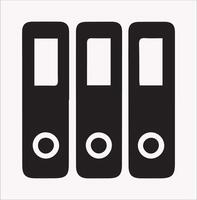 Simple Black Silhouette of Box File Documents vector