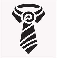 Stylish Tie Icon Silhouette with Transparent Background Option vector