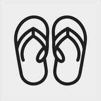 Minimal Silhouette of Slippers Outline Icon Download vector