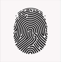 Biometric Fingerprint Silhouette - Ideal for Identity Verification Graphics vector
