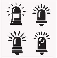 Flashlight and Warning Alarm Light Silhouette Design vector