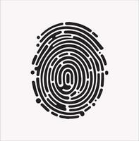 Biometric Fingerprint Silhouette for Secure Identity Designs vector