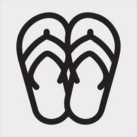 Clean and Clear Slippers Outline Icon for White Background vector