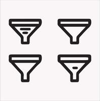 Simple Funnel Filtering Silhouette on White Background vector