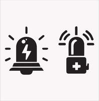 Flashlight Warning Alarm Light in Silhouette Design vector