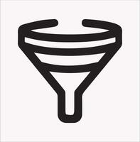 Clean Funnel Silhouette Icon for Filtering on White Backgroun vector