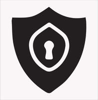 Simple Cyber Security Icons Silhouette on White Background vector