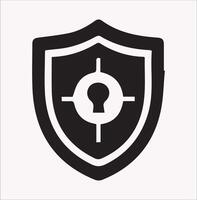 Computer Security and Cyber Security Silhouette Icons on Plain White Background vector