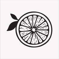 Silhouette of Half an Orange on White Background vector