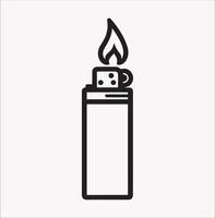 Clean Fire Lighter Silhouette Icon in Line Style on White Background vector