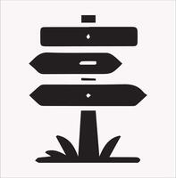 High-Resolution Traffic Direction Board Sign Icon on White Background vector