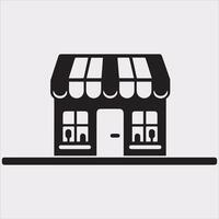 Minimalist Shop Store Icon Silhouette for Branding vector