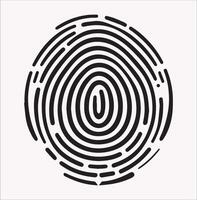 High-Quality Biometric Fingerprint Silhouette on White Background vector